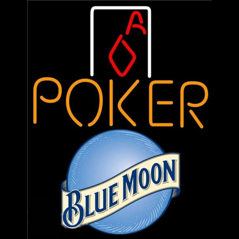 Blue Moon Poker Squver Ace Beer Sign Neon Skilt