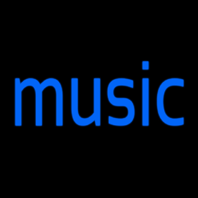 Blue Music Cursive 1 Neon Skilt