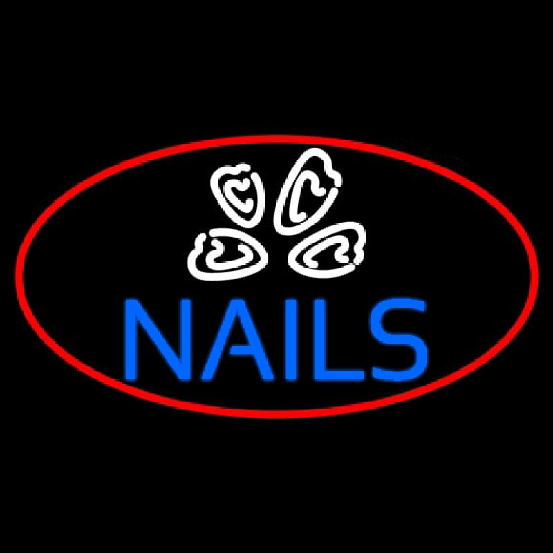 Blue Nails Logo Neon Skilt