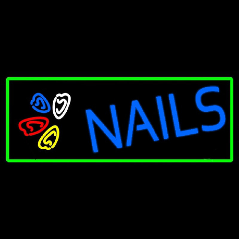 Blue Nails Logo Neon Skilt