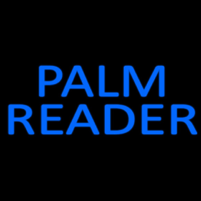 Blue Palm Reader Block Neon Skilt