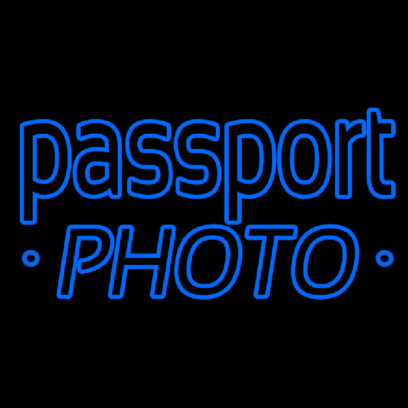 Blue Passport Neon Skilt