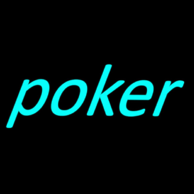 Blue Poker Neon Skilt