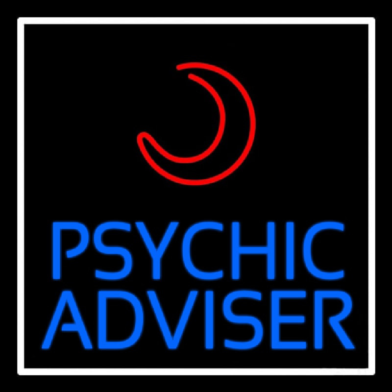 Blue Psychic Advisor With Logo Neon Skilt