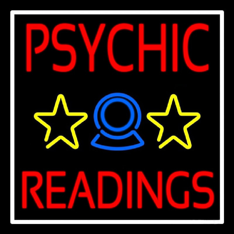 Blue Psychic Readings Neon Skilt