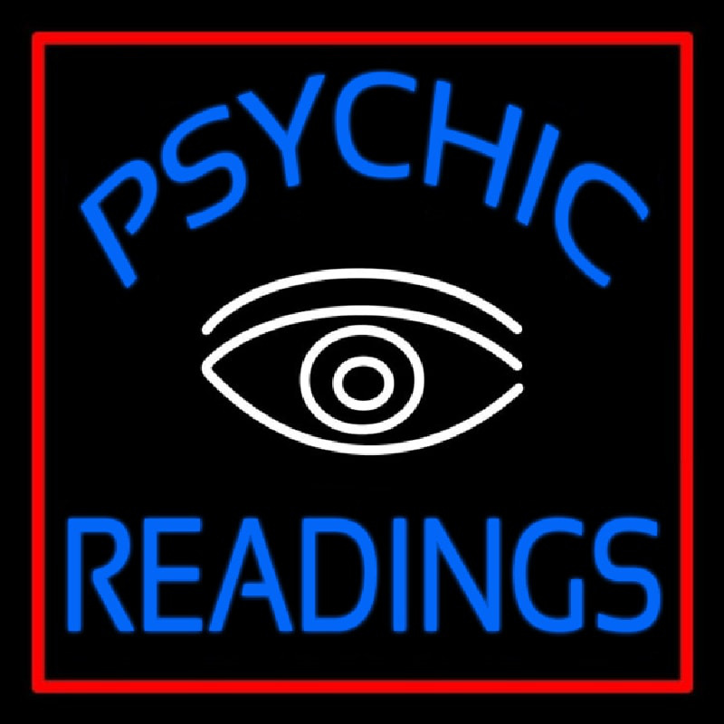 Blue Psychic Readings White Eye Neon Skilt