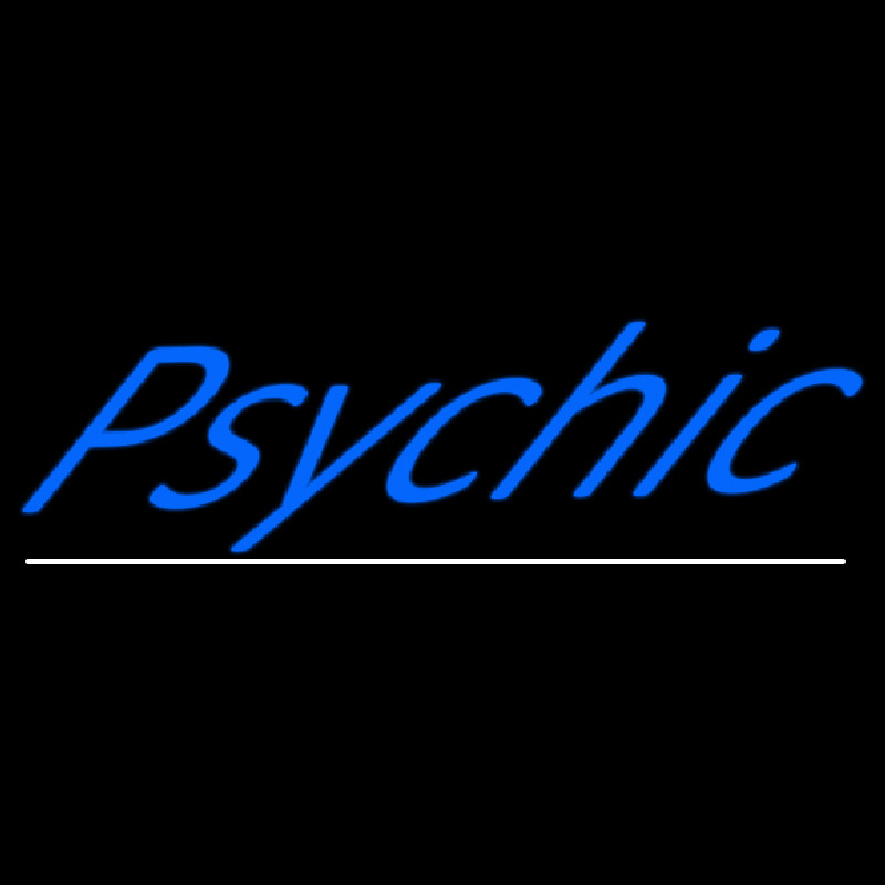 Blue Psychic White Line Neon Skilt