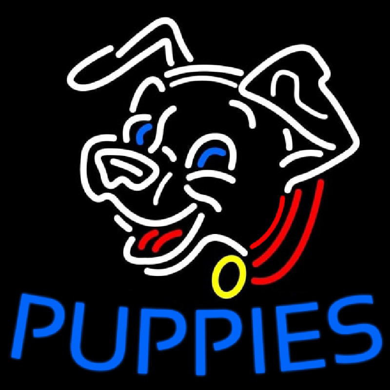 Blue Puppies Neon Skilt