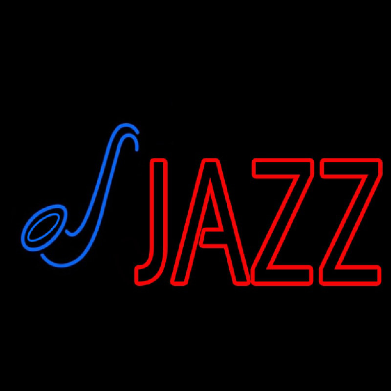 Blue Sa ophone Red Jazz Block 1 Neon Skilt