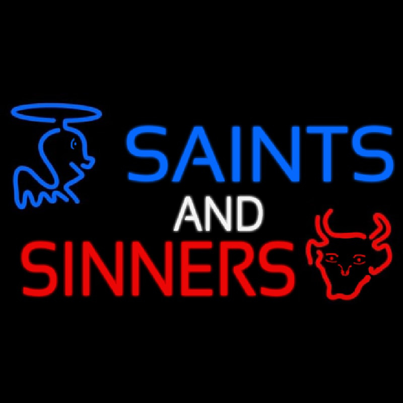 Blue Saints And Red Sinners Neon Skilt