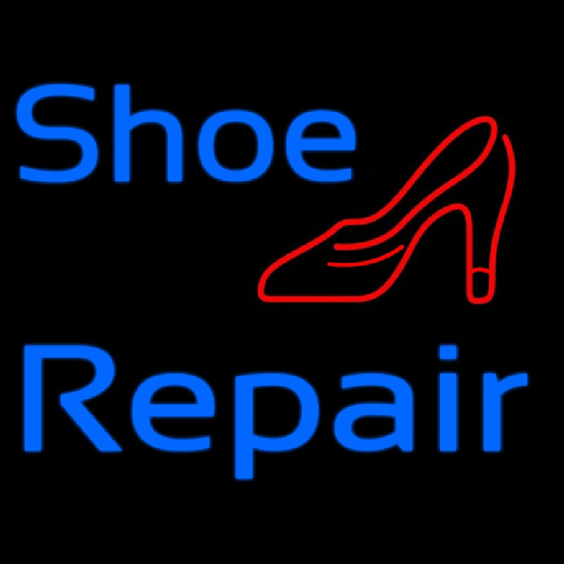 Blue Shoe Repair Sandal Neon Skilt