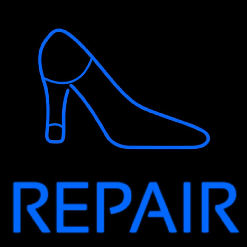 Blue Shoe Repair With Sandal Neon Skilt