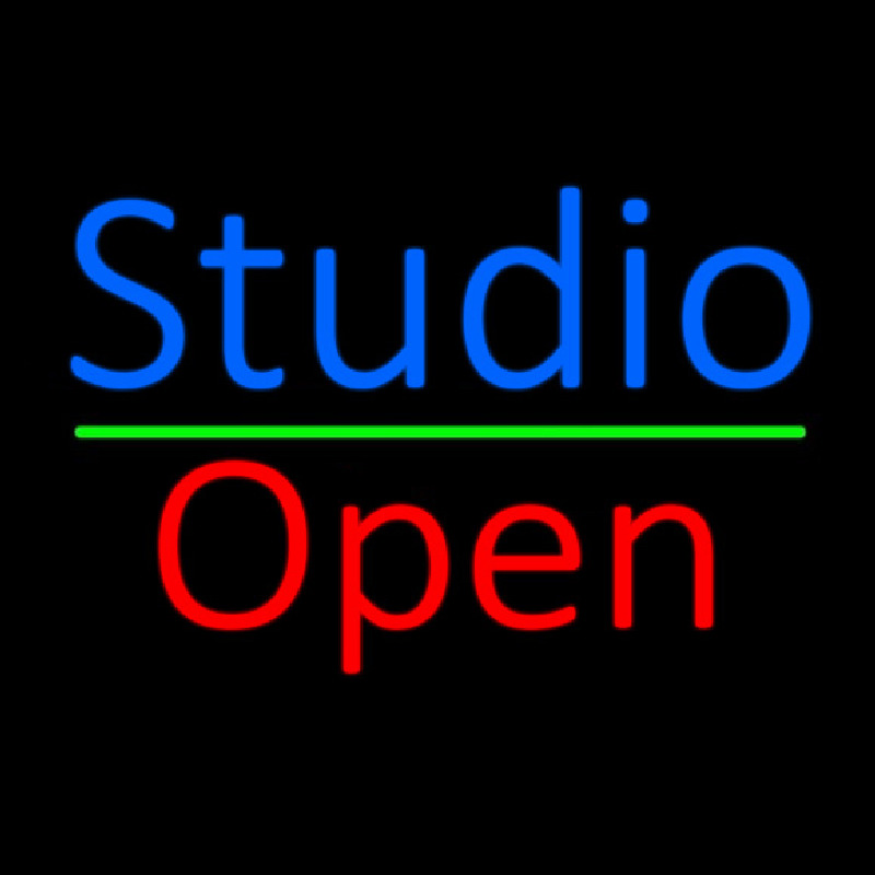 Blue Studio Red Open 2 Neon Skilt