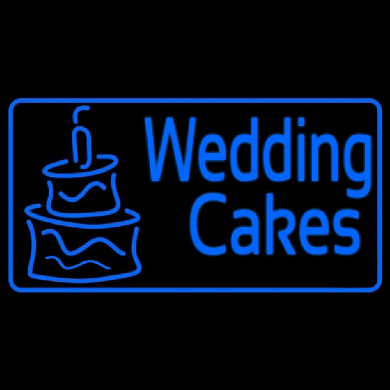 Blue Wedding Cakes 1 Neon Skilt