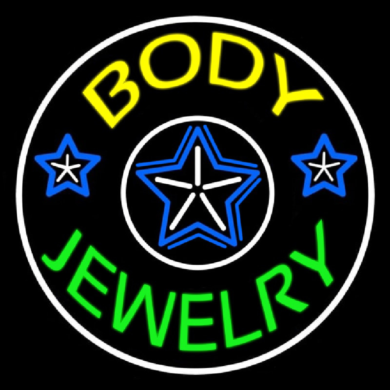 Body Jewelry Round Neon Skilt