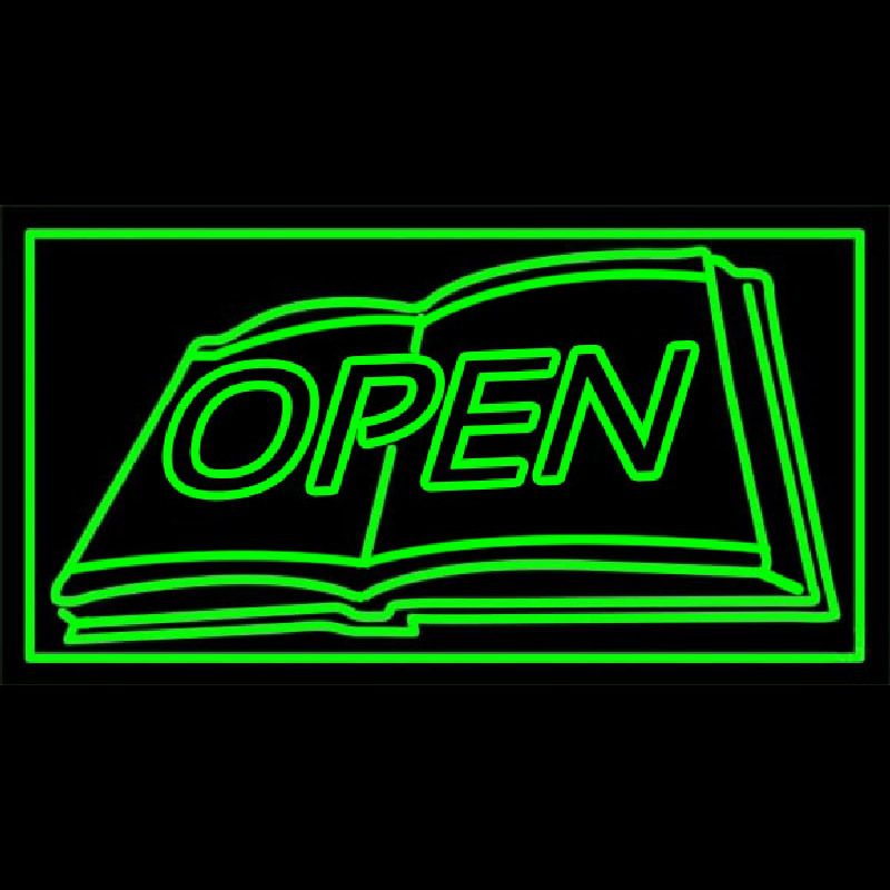 Book Open Logo Neon Skilt