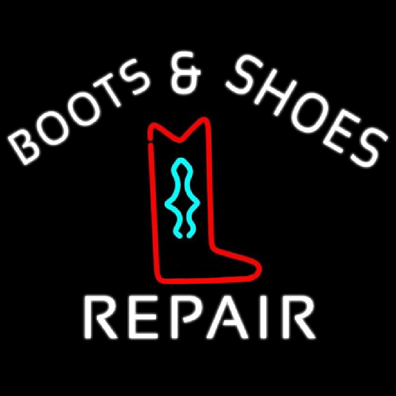 Boots And Shoes Repair Neon Skilt