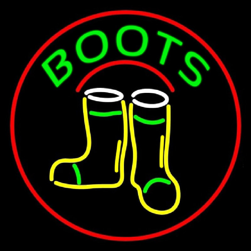 Boots With Logo Red Border Neon Skilt