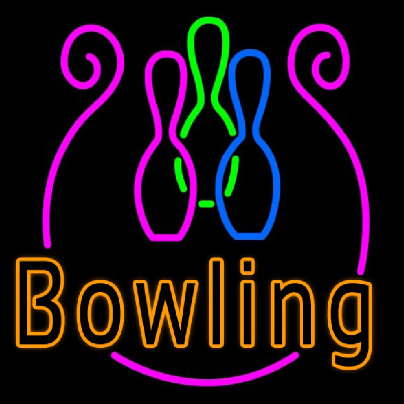 Bowling With Bowl Neon Skilt