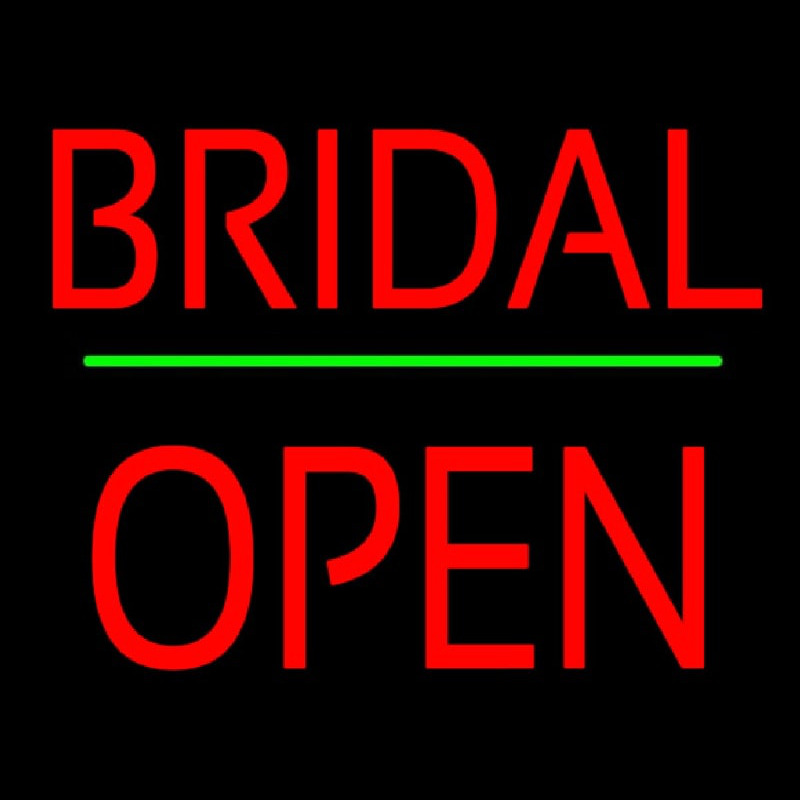 Bridal Block Open Green Line Neon Skilt