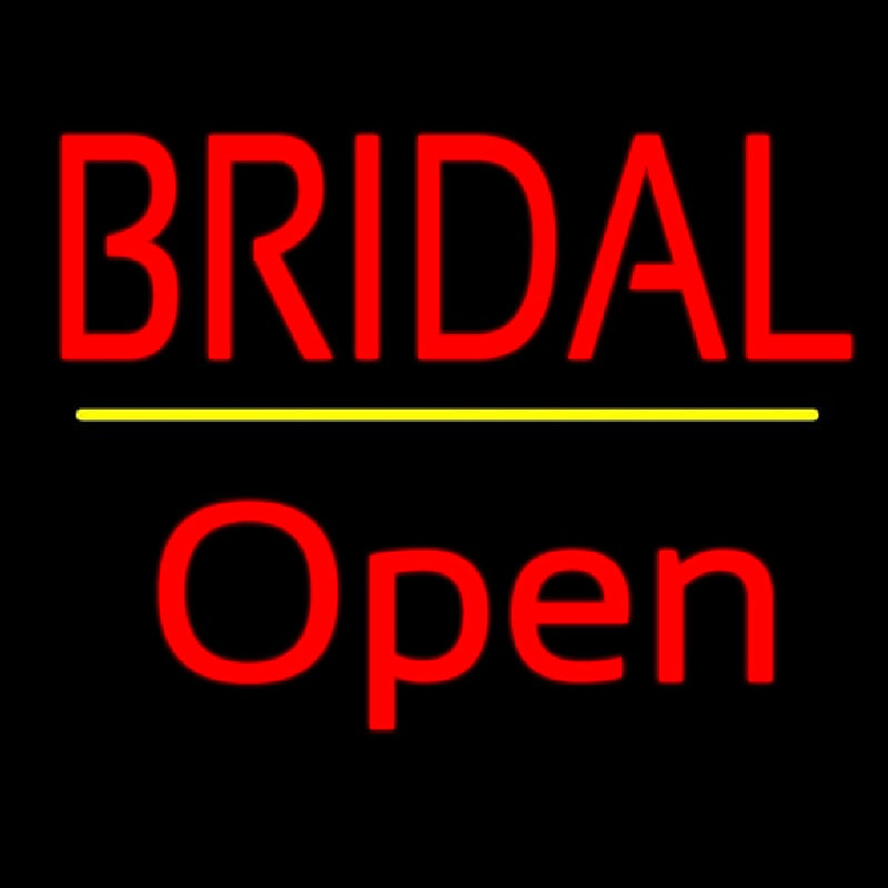 Bridal Yellow Line Open Neon Skilt