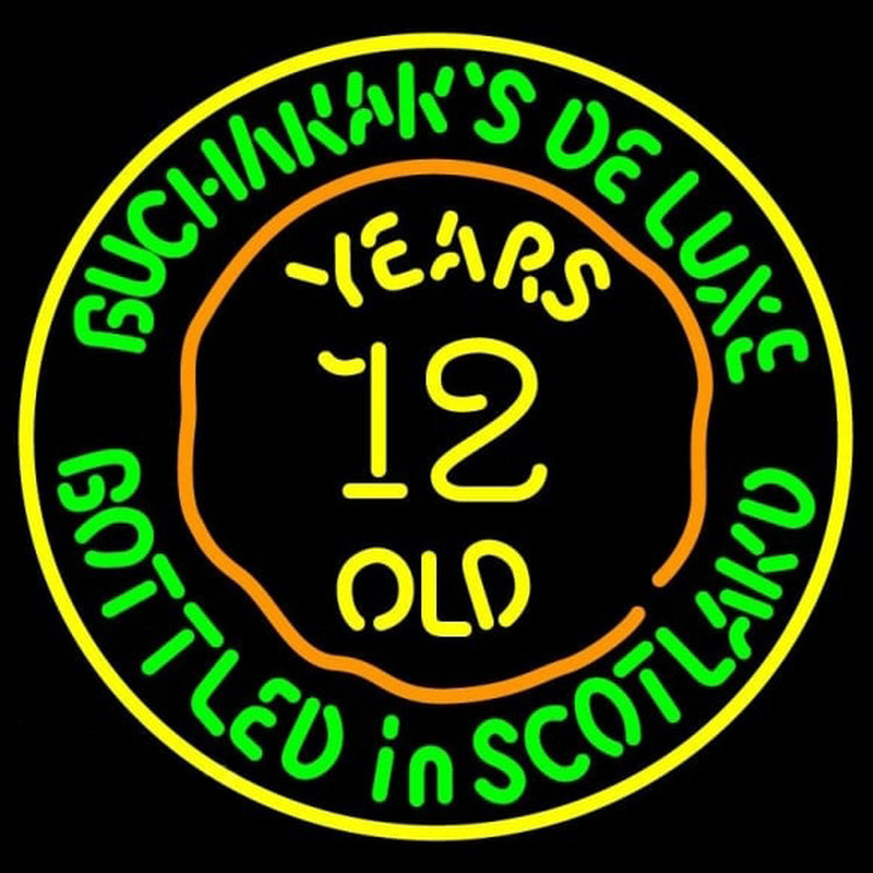 Buchanans Delu e 12 Year Old Neon Skilt