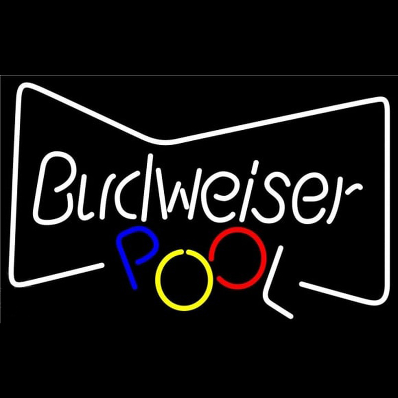 Bud Bowtie with Pool Ball Beer Sign Neon Skilt