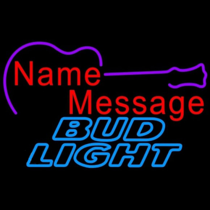 Bud Light Acoustic Guitar Beer Sign Neon Skilt