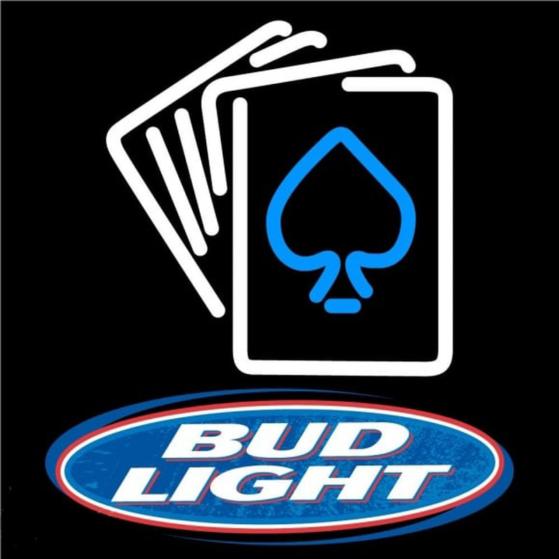 Bud Light Cards Beer Sign Neon Skilt