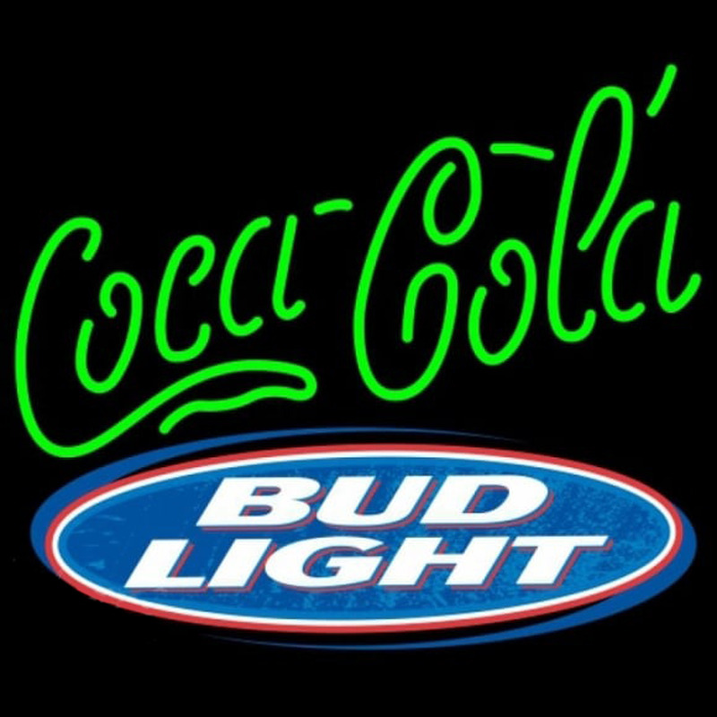 Bud Light Coca Cola Green Beer Sign Neon Skilt