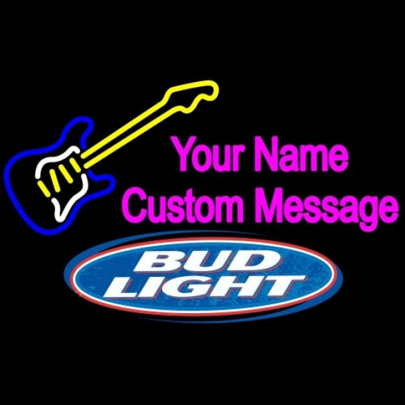 Bud Light Guitar Logo Beer Sign Neon Skilt