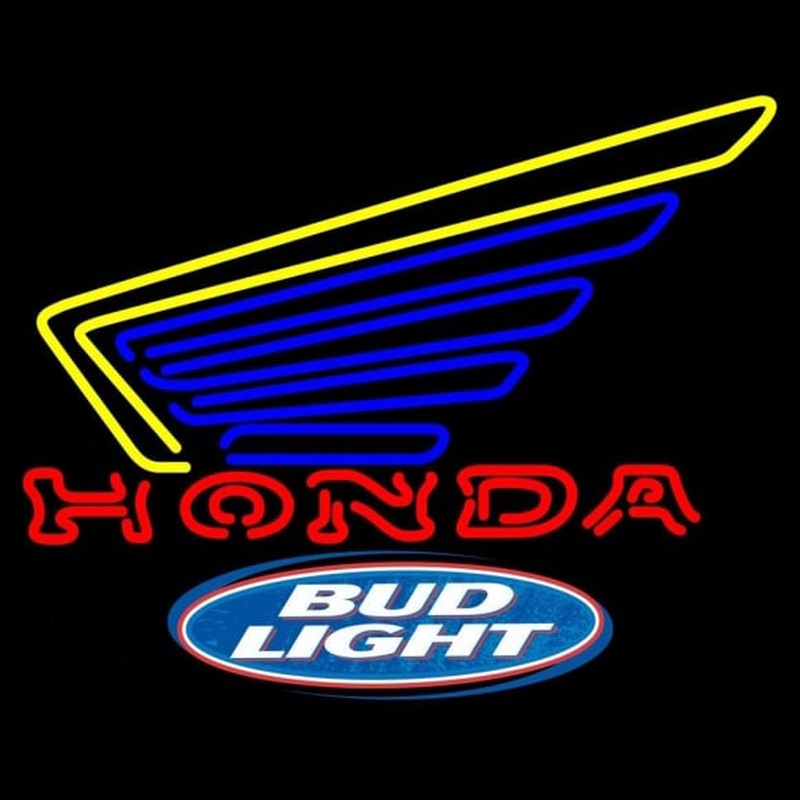 Bud Light Logo Honda Motorcycles Gold Wing Beer Sign Neon Skilt