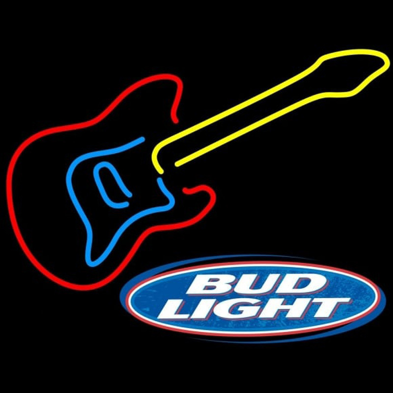 Bud Light Logob Guitar Beer Sign Neon Skilt