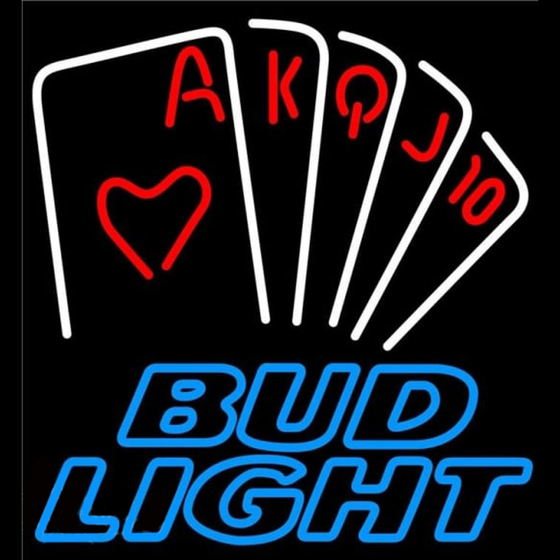 Bud Light Poker Series Beer Sign Neon Skilt