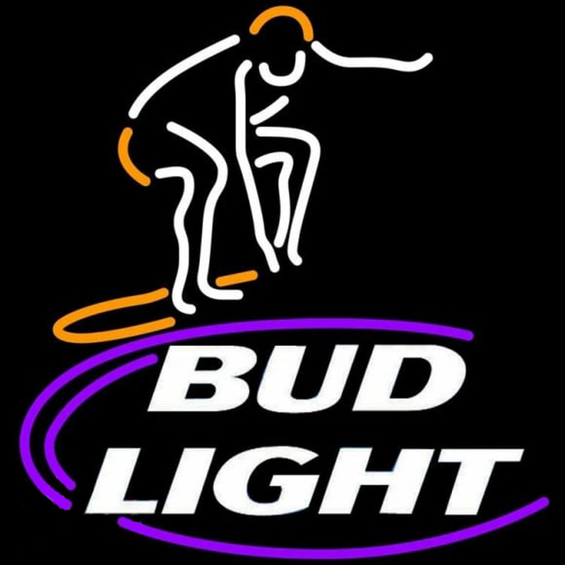 Bud Light Surfer Beer Sign Neon Skilt