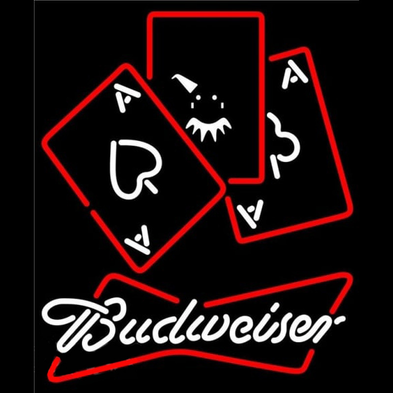 Budweiser Ace And Poker Beer Sign Neon Skilt