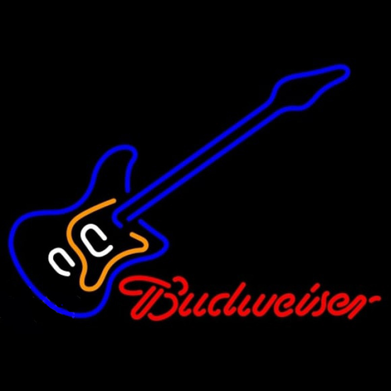 Budweiser Blue Electric Guitar Beer Sign Neon Skilt