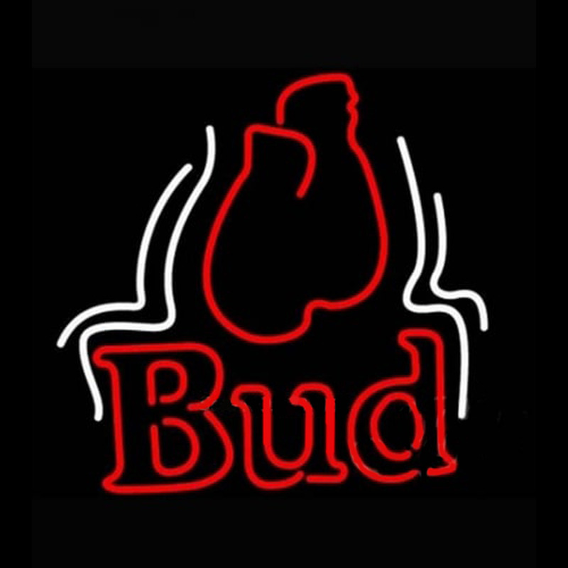 Budweiser Bud Boxing Gloves Beer Light Neon Skilt