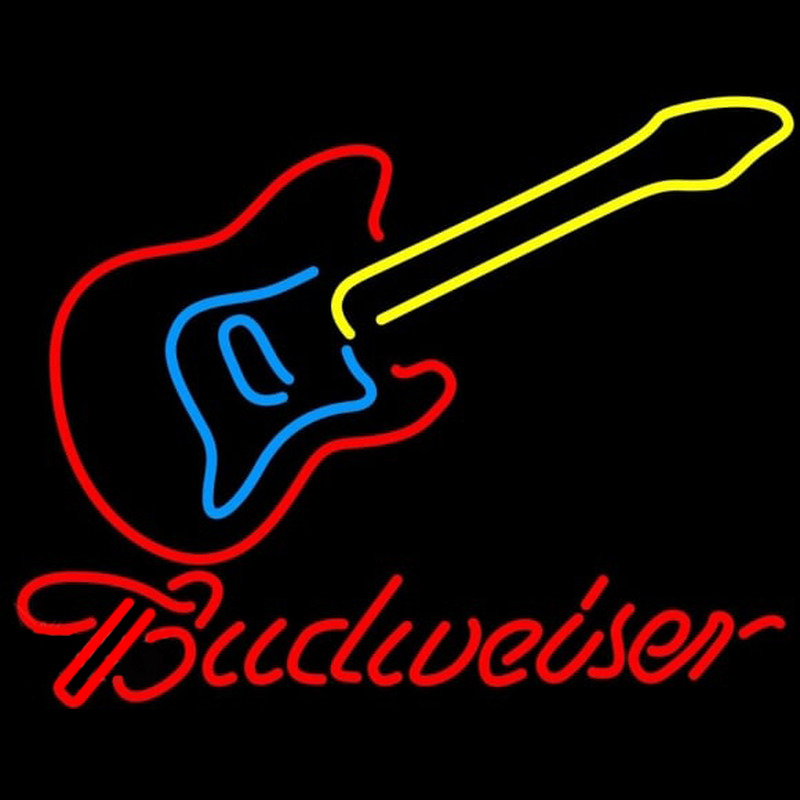 Budweiser Guitar Beer Sign Neon Skilt