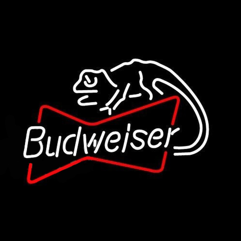 Budweiser Louie Lizard Bowtie Beer Sign Neon Skilt