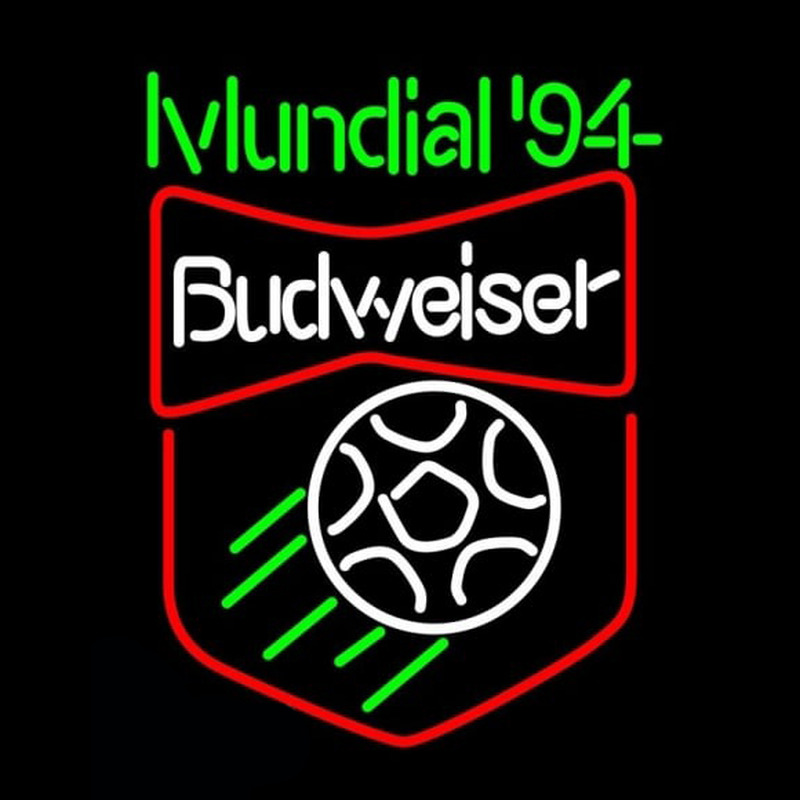 Budweiser Mundial 94 World Cup Beer Sign Neon Skilt