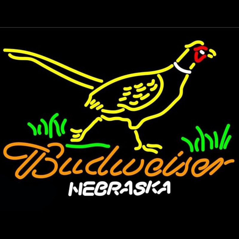 Budweiser Nebraska Pheasant Beer Sign Neon Skilt