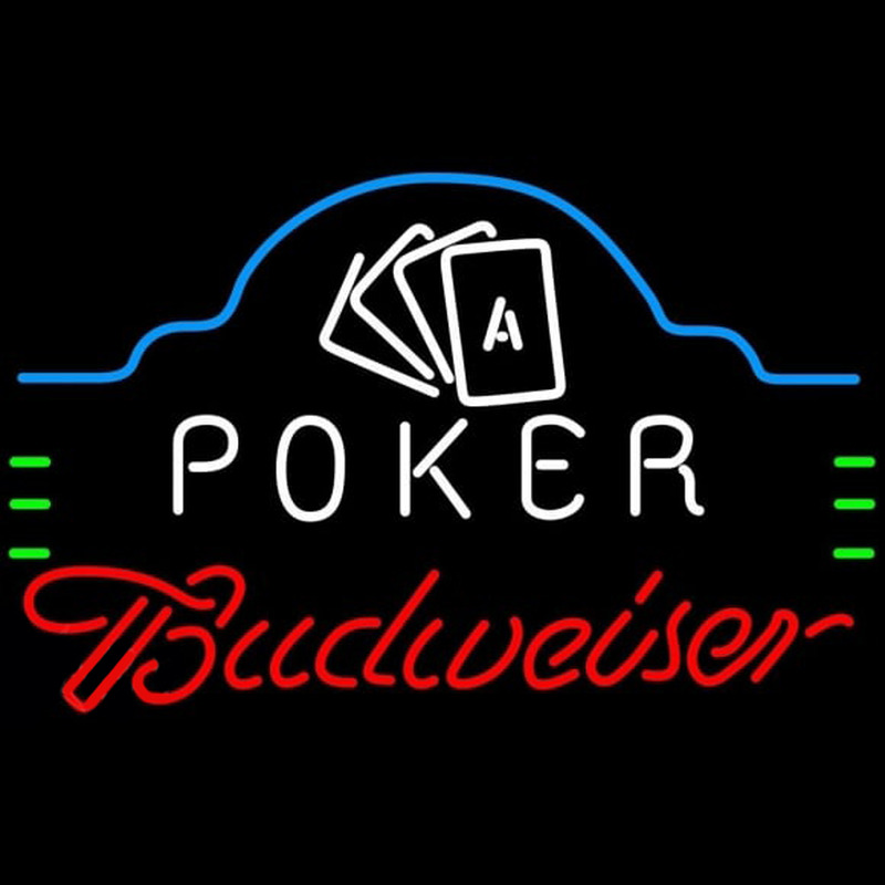 Budweiser Poker Ace Cards Beer Sign Neon Skilt