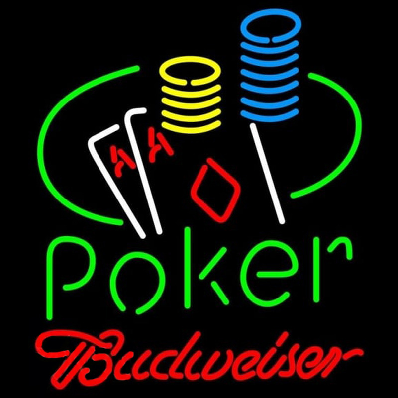 Budweiser Poker Ace Coin Table Beer Sign Neon Skilt