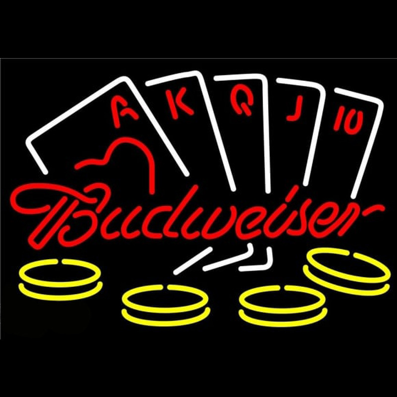 Budweiser Poker Ace Series Beer Sign Neon Skilt