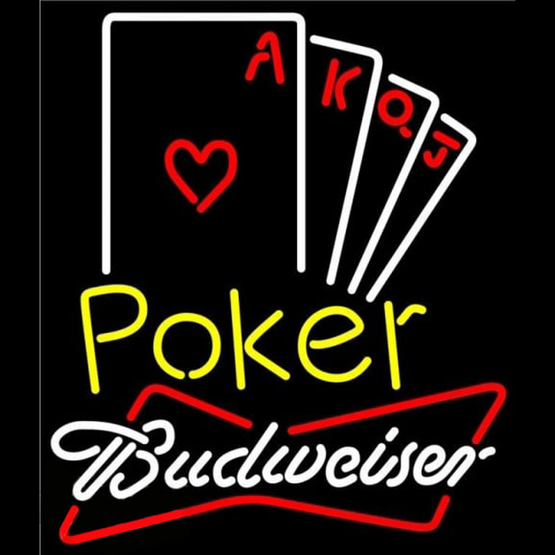 Budweiser Poker Ace Series Beer Sign Neon Skilt