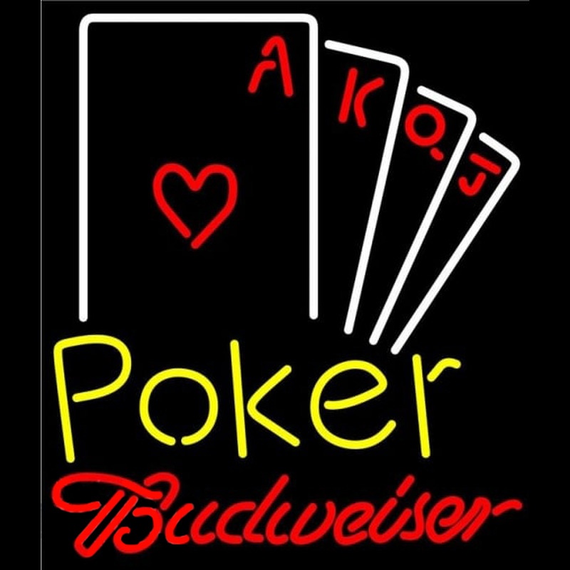 Budweiser Poker Ace Series Beer Sign Neon Skilt