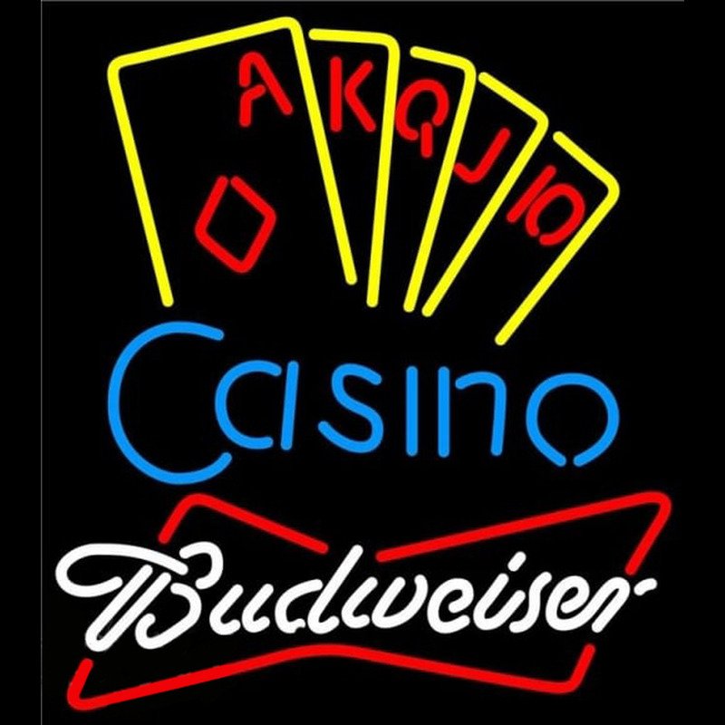 Budweiser Poker Casino Ace Series Beer Sign Neon Skilt