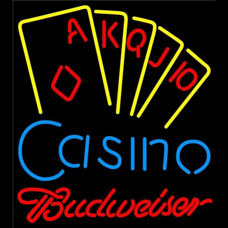 Budweiser Poker Casino Ace Series Beer Sign Neon Skilt