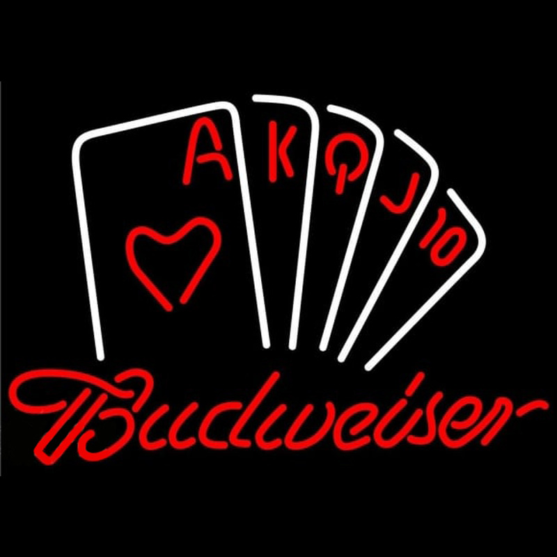 Budweiser Poker Series Beer Sign Neon Skilt